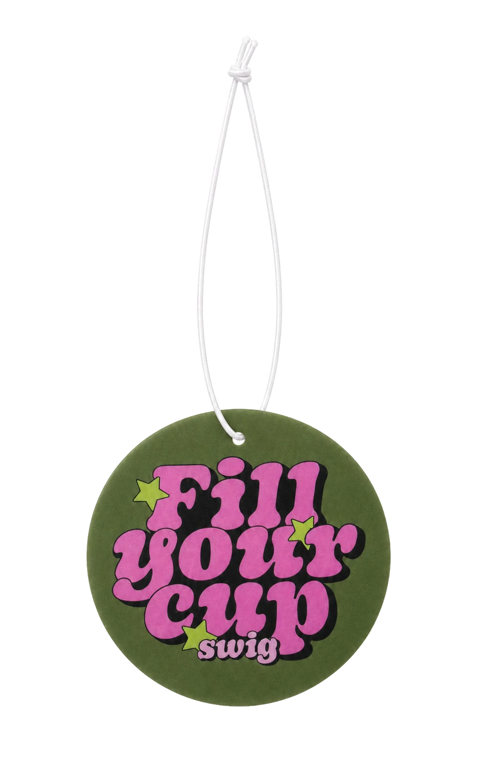 Green Save the Cups air freshener