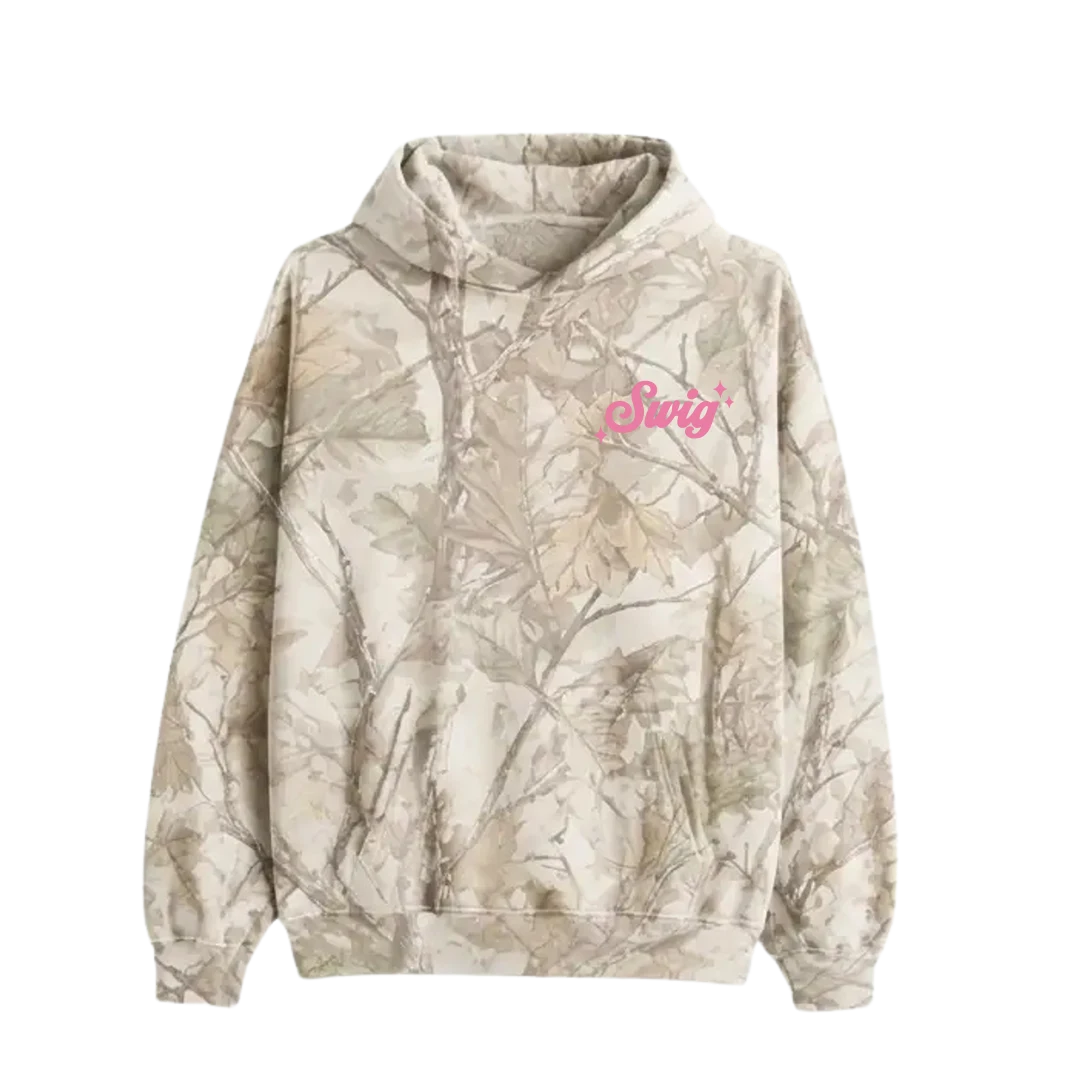 Tan Save the Cups hoodie, front